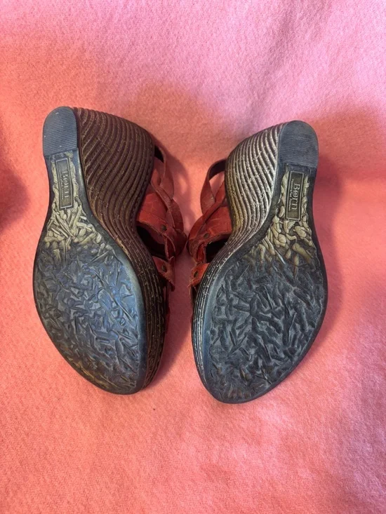 Born high wedge sandals - rich garnet red - Picture 4 of 5